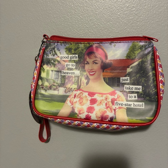NWT Anne Taintor Retro Makeup Bag Funny Cosmetic Travel Pouch Vintage - Picture 3 of 8